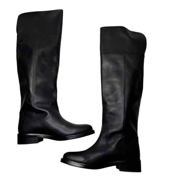 J. Crew | NWOB Over The Knee Riding Boots in Black Leather 9.5 - Picture 2 of 6